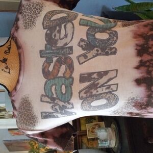 "Wasted on You" Heather Brown Distressed Graphic Tie Dye Tee